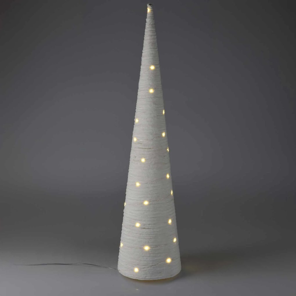Choinka stożek z materiału z LED, 80 cm