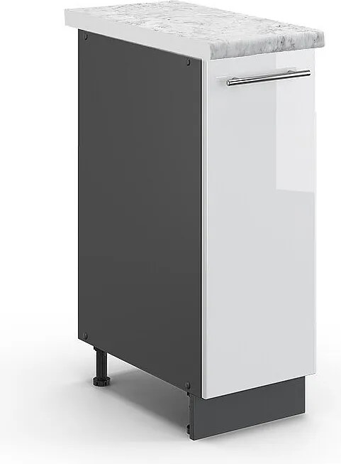 Szafka apteczna biały wysoki połysk 30x60x82 fame-line