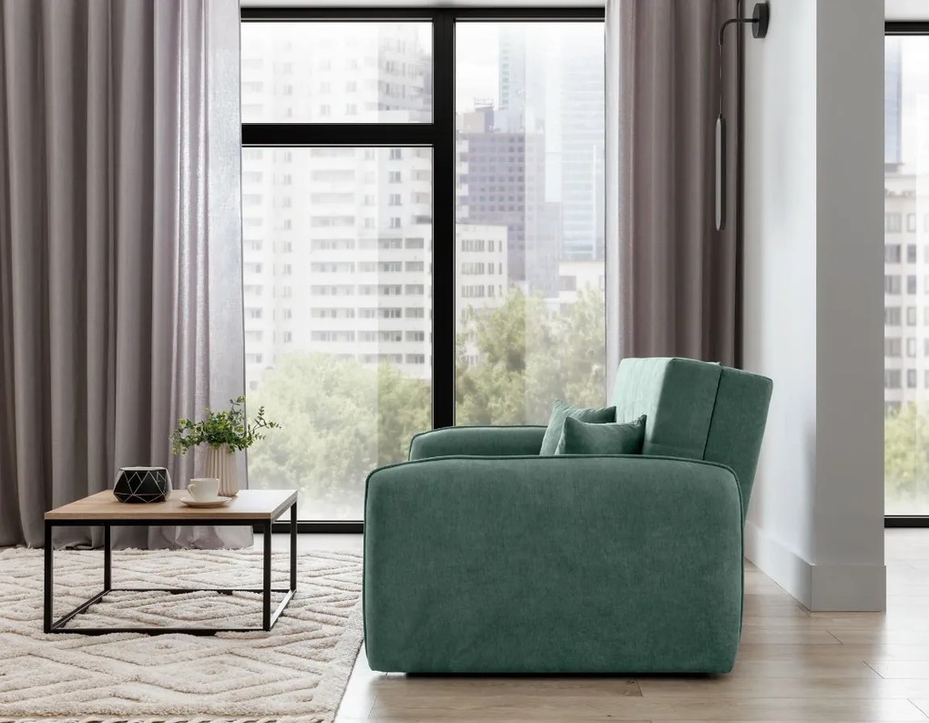 PROMOCJA Rozkładana 2-osobowa sofa LAINE, zielona II jakość