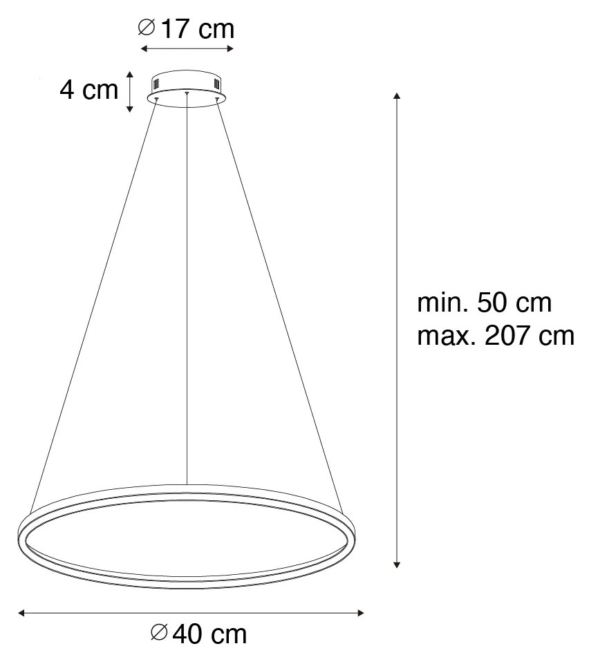 Brązowa lampa wisząca 40 cm w komplecie z diodą LED, 3-stopniowa regulacja jasności - GirelloDesignerski Oswietlenie wewnetrzne