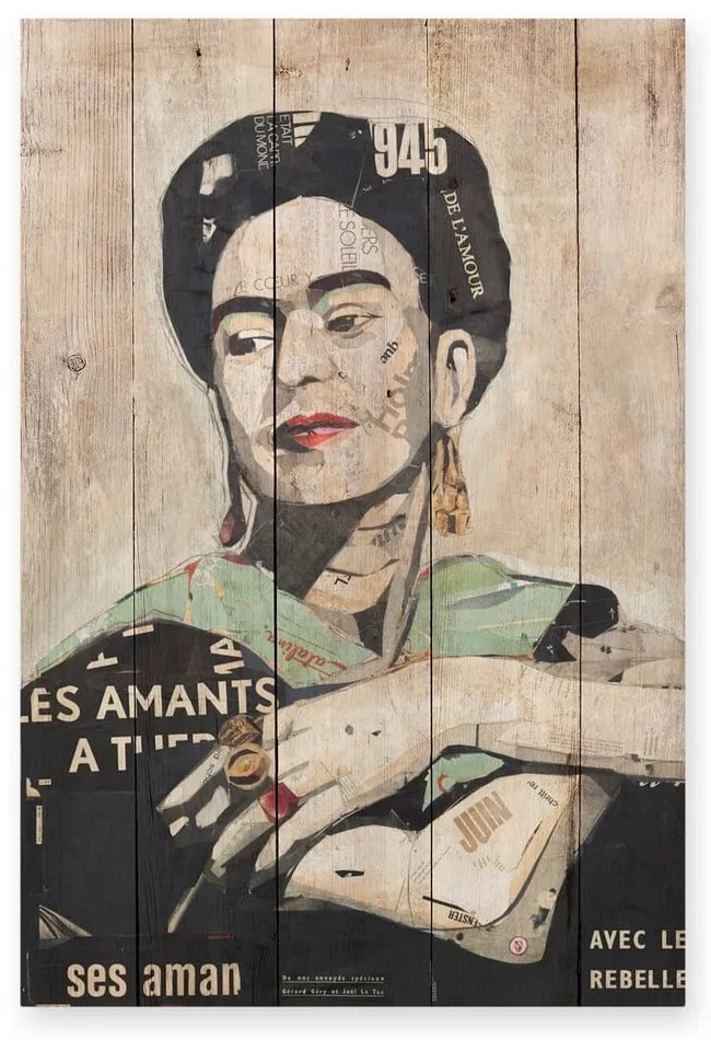 Drewniana tabliczka 40x60 cm Frida Les Amants – Madre Selva