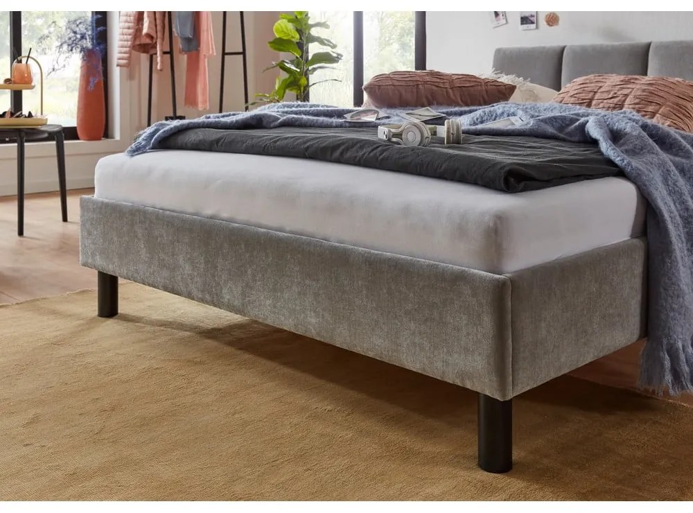 Szare tapicerowane łóżko jednoosobowe bez stelaża 120x200 cm Joker – Meise Möbel