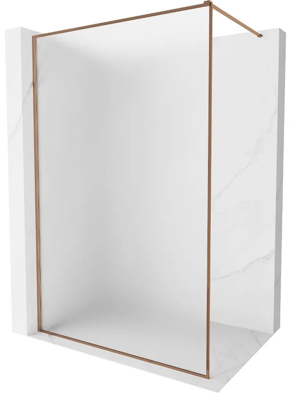 Mexen Kioto-F ścianka prysznicowa Walk-in z ramką 110 x 202 cm, szron 8 mm, różowe złoto - 800-110-104-60-30