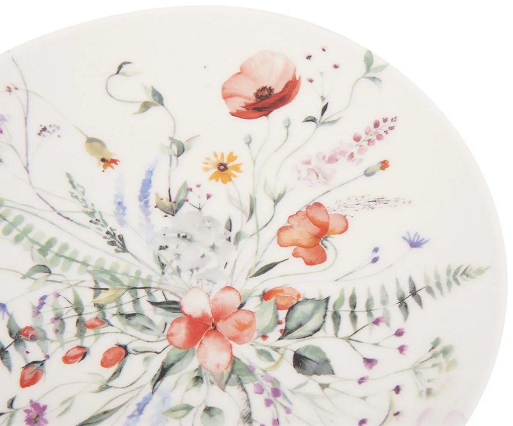Orion Porcelanowy talerz deserowy Mak, średnica20,5 cm