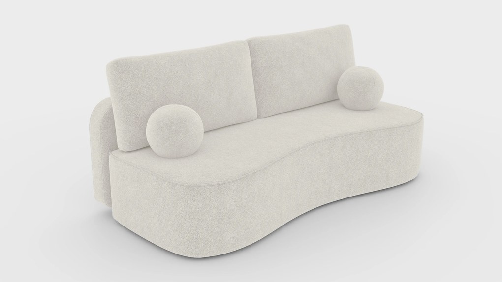 Masseno Sofa ROTONDO z funkcją spania i pojemnikiem na pościel - Kremowy - ANTHOLOGY 1