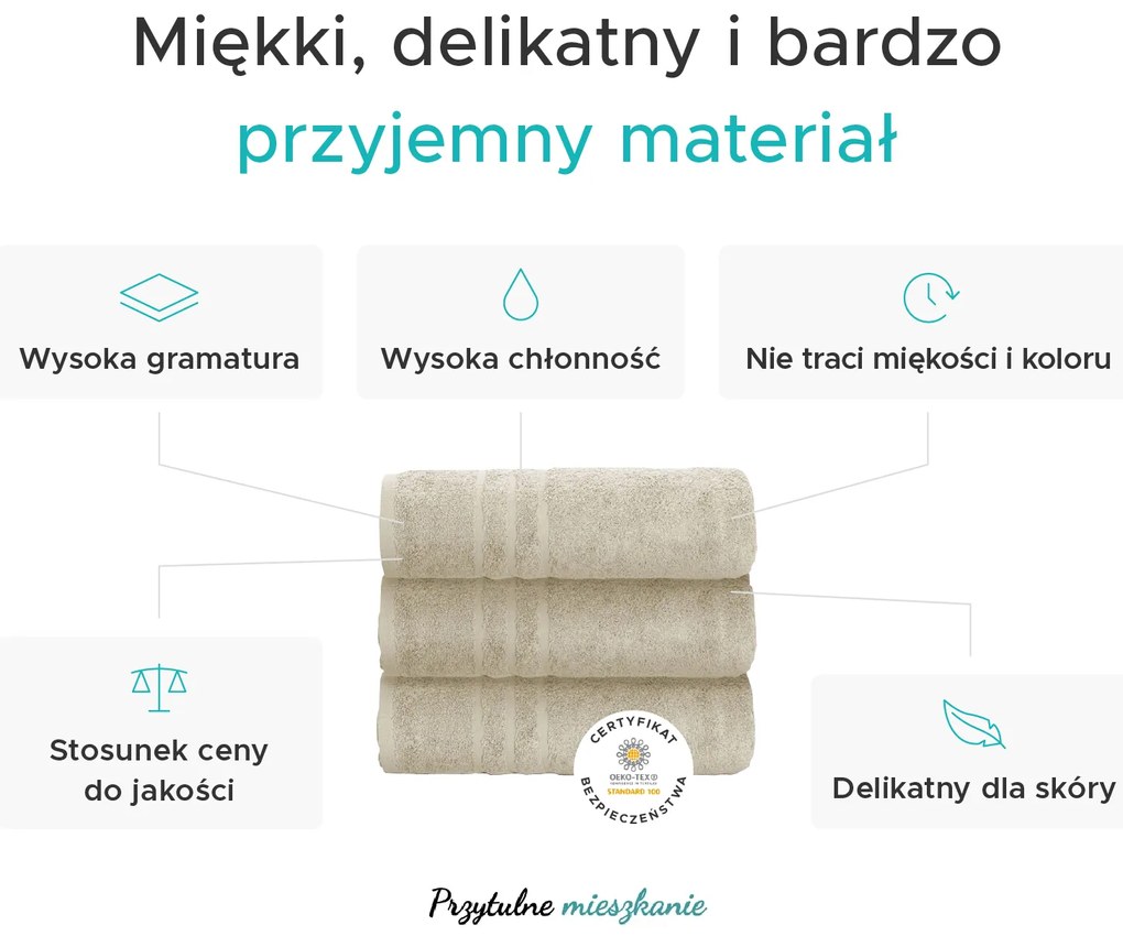 Ręcznik kąpielowy Comfort Maxi 100x200 cm brązowy, 100% bawełna