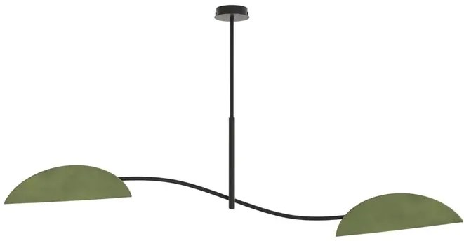Dwuramienna zielona lampa wisząca - M129-Urdom