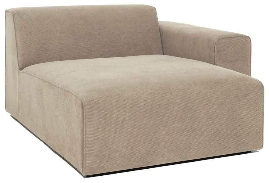 Beżowy moduł szezlonga do sztruksowej sofy Scandic Sting, prawostronny