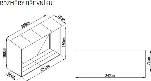 WC-B Drewutnia metalowa 242 x 75 x 160 cm