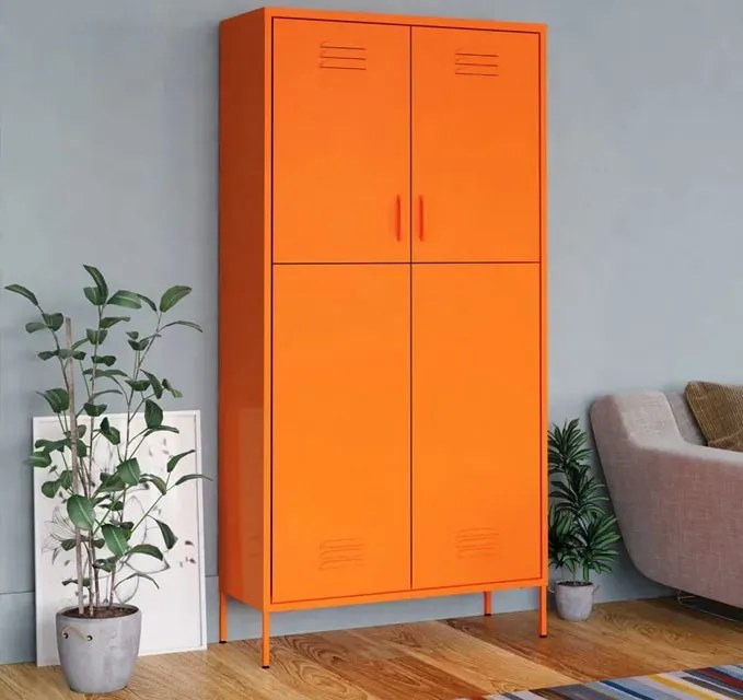 Pomarańczowa stalowa szafa wielofunkcyjna do garażu G6-W34