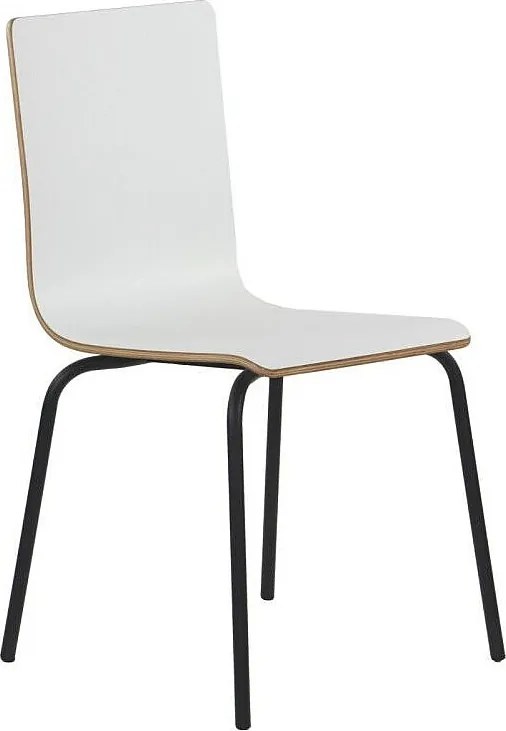 Krzesło ze sklejki laminowanej WERDI B białe/czarne