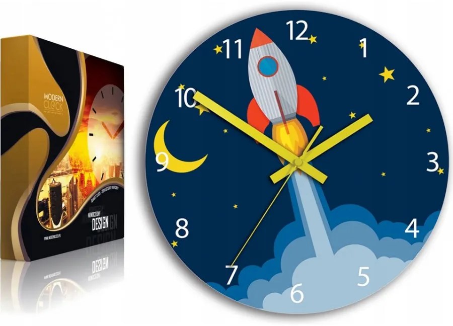 Zegar ścienny okrągły klasyczny z cichym mechanizmem do pokoju dziecięcego