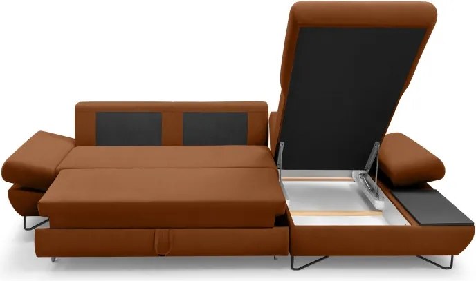 Narożnik LOFT z funkcją spania Regulowane zagłówki i podłokietniki Prawa strona Salvador 15