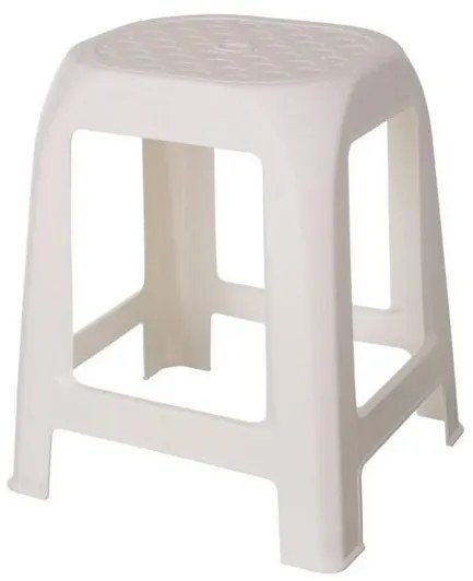 Plastikowy stołek DESIGN biały, 41 x 35 x 46 cm
