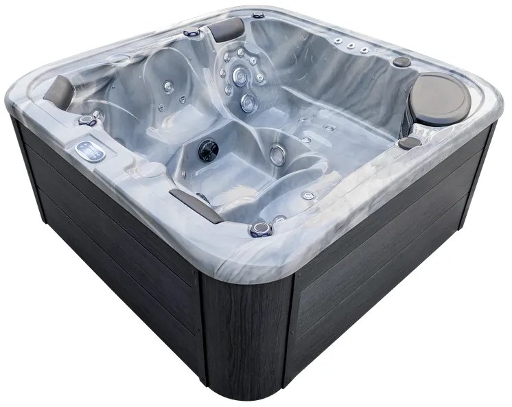 JACUZZI OGRODOWE WANNA  SPA 5-OSOBOWA WHITE OBUDOWA ANTRACYT 195x195 CM