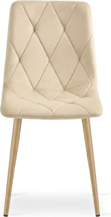 Kremowe aksamitne krzesło LIBRA BUTTER CREAM