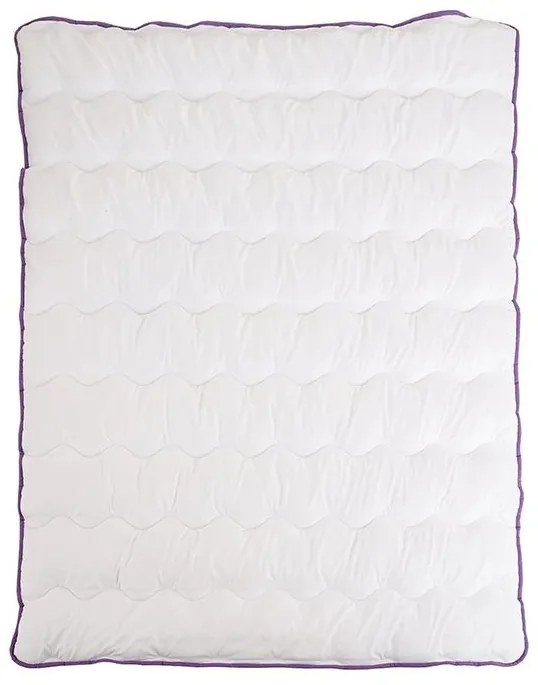 Całoroczna kołdra pikowana 140x200 cm z poduszką STELLA LAVENDER 70x90 cm, biała