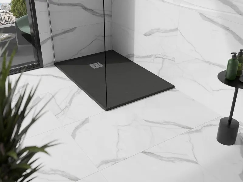Mexen Stone+ brodzik kompozytowy prostokątny 100 x 90 cm, antracyt - 44719010