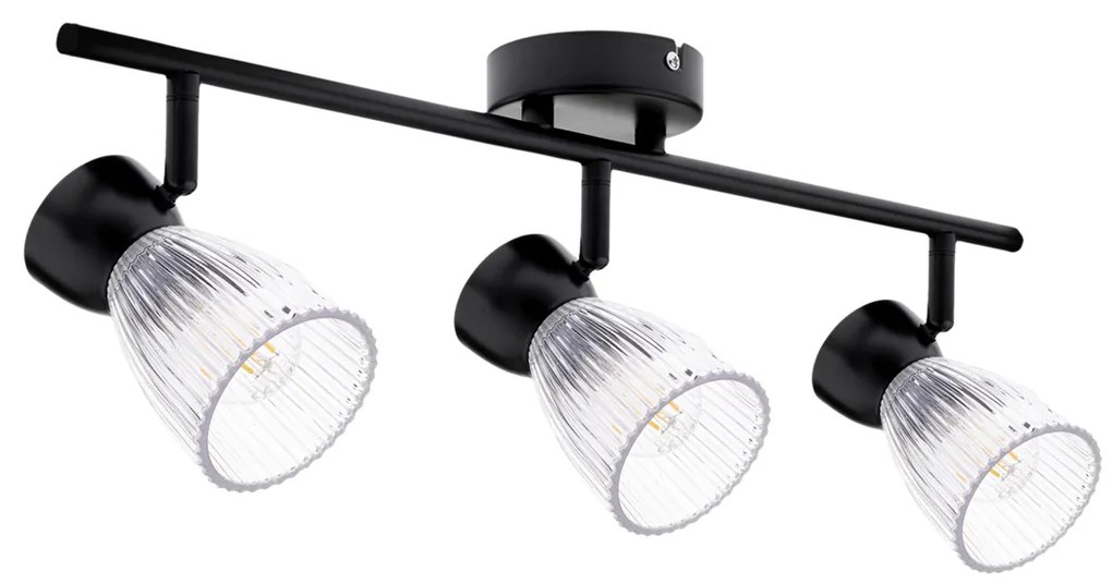 Lampa sufitowa BEST BLACK 3xE14, potrójne, na listwie czarne, 3 klosze