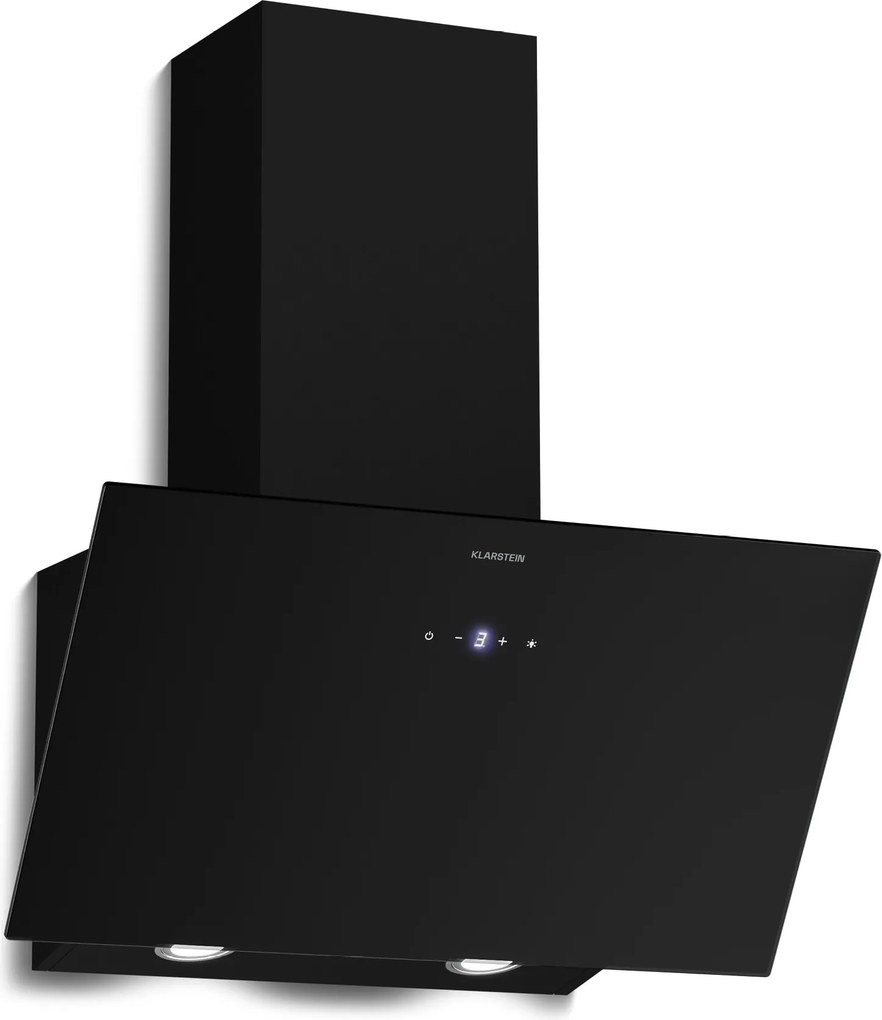 Klarstein Laurel 60cm 417m³/h Okap Przyścienny Skośny Czarny