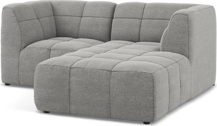 Szary narożnik z materiału bouclé (prawostronny/z szezlongiem) Aloha – Makamii