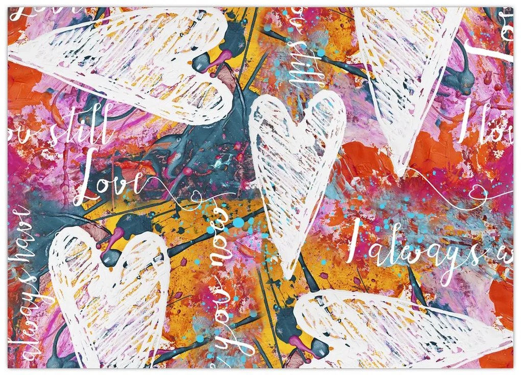 Obraz - Serce na abstrakcyjnym tle (70x50 cm)