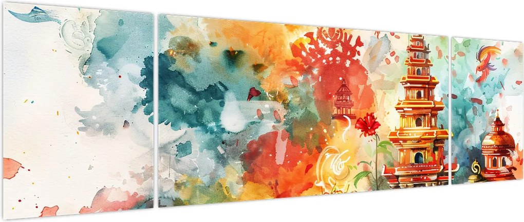 Obraz - Ilustracja akwarelowa (170x50 cm)