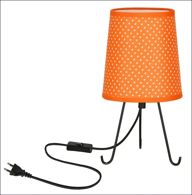 Pomarańczowa lampka nocna z abażurem w kropki - X D246 P2-N70