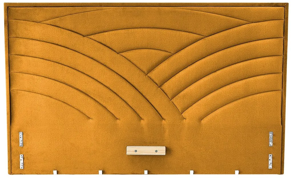 Musztardowy pikowany zagłówek do łóżka P2-Z46