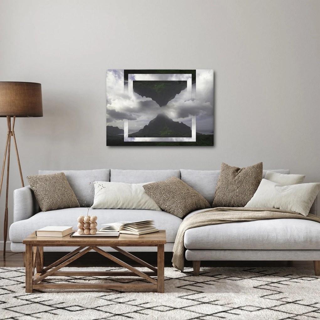 Obraz - Góry na Islandii, geometryczny kolaż (70x50 cm)