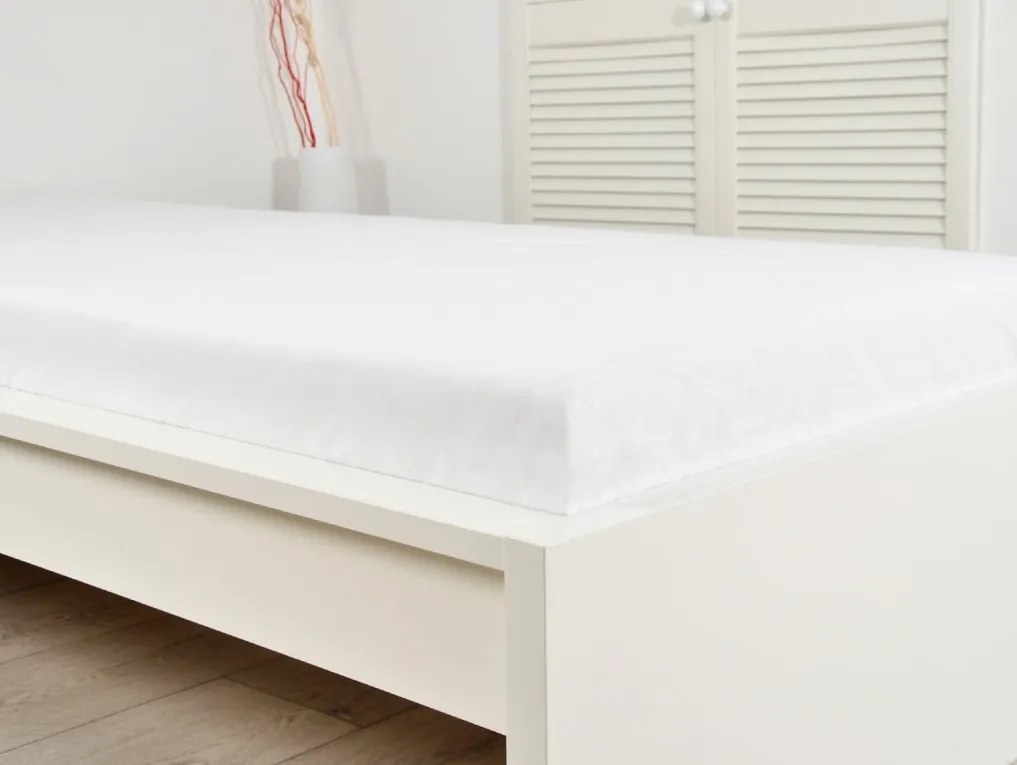 PrzytulneMieszkanie.pl Bawełniane prześcieradło DELUXA 140x240 cm białe