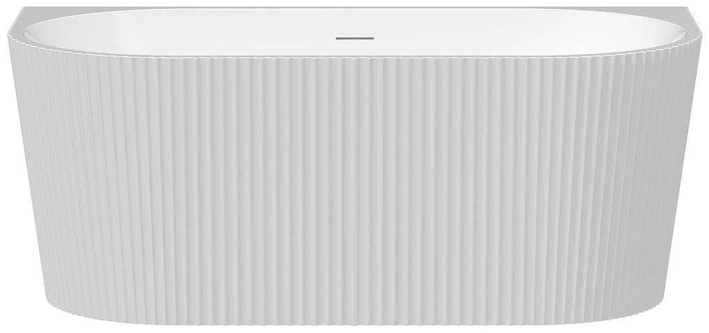 Wanna wolnostojąca przyścienna ryflowana - 250 l - 170,5 x 80 x 58,5 cm - Biały z połyskiem - Akryl - ZELINA