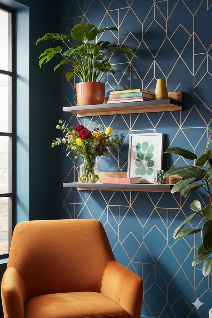 Komplet 2 półek ściennych dąb craft + czarny A2-N13