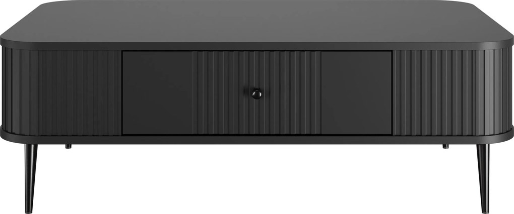 Stolik kawowy Vesper 103x60 cm z szufladą - czarny / czarne nogi
