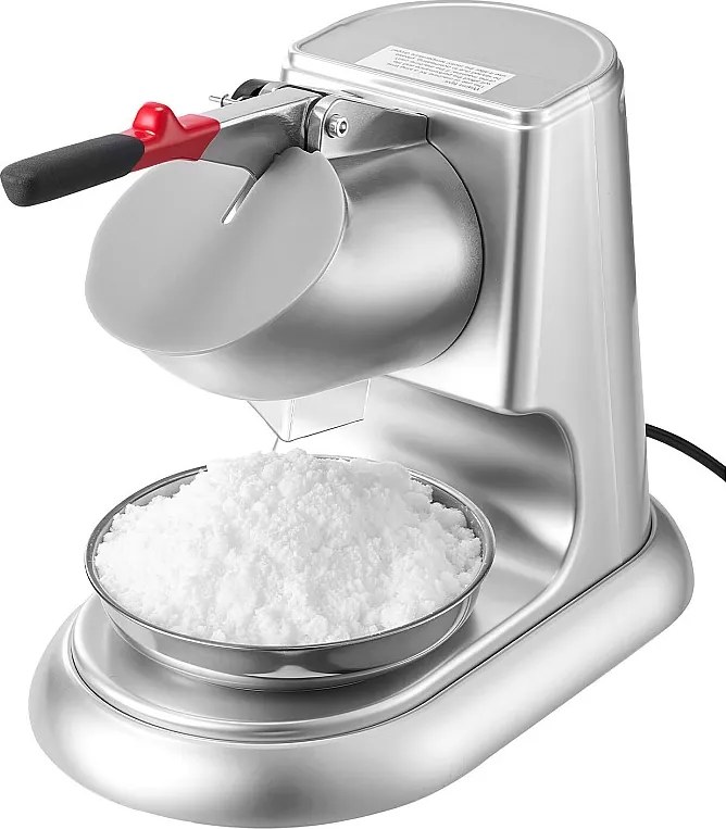 Kruszarka do Lodu SucceBuy Elektryczna Pojemność 100 kg/h, Lodowa Maszyna z 4 Ostrzami, ze Stali Nierdzewnej, z Misą i Pokrywą, 2000 obr/min