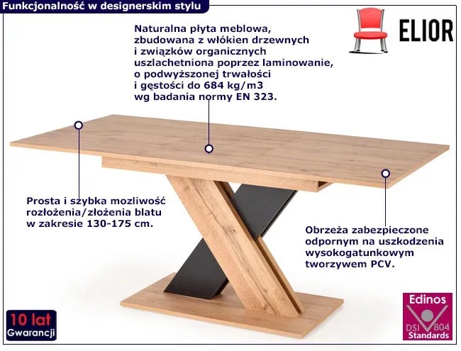 Prostokątny nowoczesny stół dąb wotan S3-B40