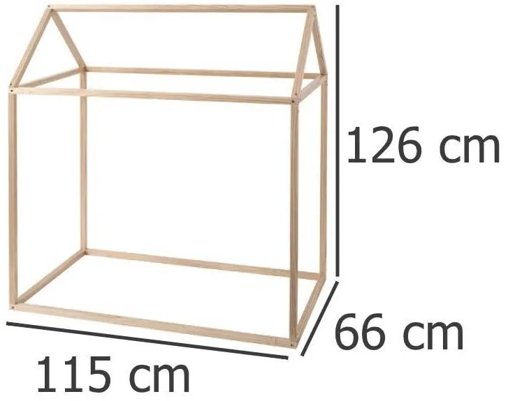 Drewniany domek dla dzieci, dekoracja - 115 x 66 x 126 cm