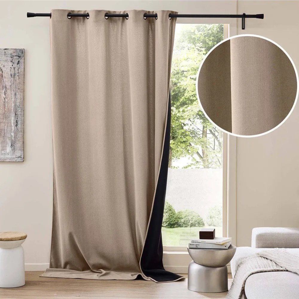 Brązowa zasłona termiczna sztruksowa 140x260 cm Madison – douceur d'intérieur