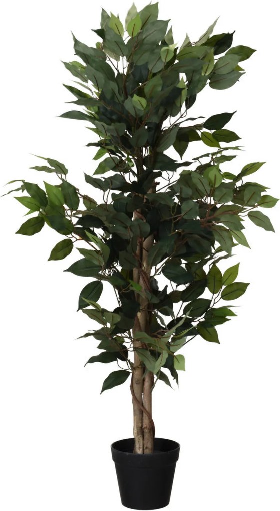Sztuczne drzewko Fikus w czarnej doniczce, 115 cm