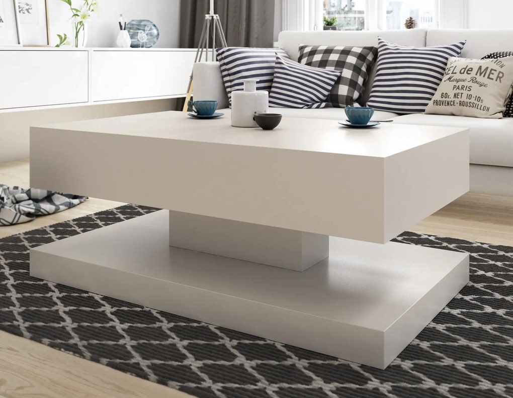 Prostokątny stolik kawowy Gemin 100x60, kaszmir