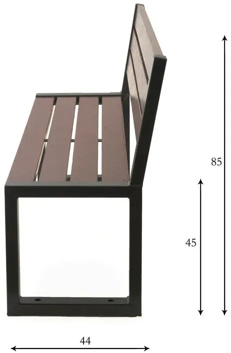 Nowoczesna industrialna ławka palisander - Tremis 3V