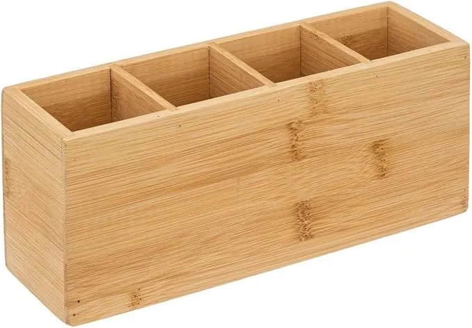Bambusowy organizer z 4 przegródkami 4COMP 22,6x7,2x9,7 cm