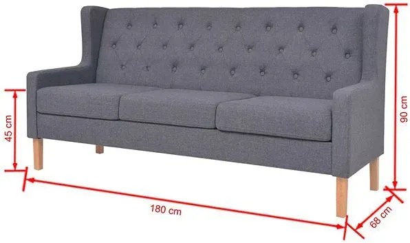 Trzyosobowa sofa Faselo 3G - szara