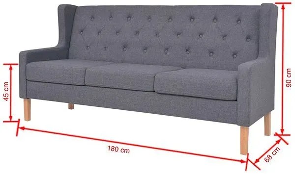 Trzyosobowa sofa Isobel 3G - szara