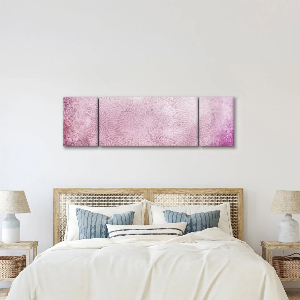 Obraz - Mandala na różowej ścianie (170x50 cm)