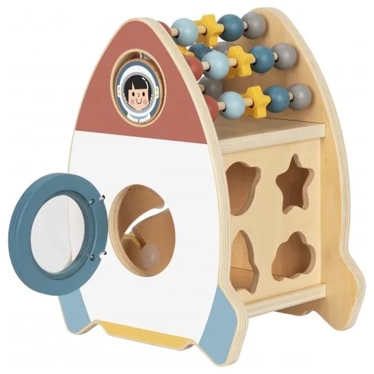 Tooky toy kosmiczna rakieta aktywności sorter labirynt drewniany