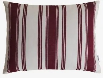 Prostokątny Poduszka 30x40 Cm Z Lnu Norvek Czerwony Wino - Biały Gardenia - Sklum
