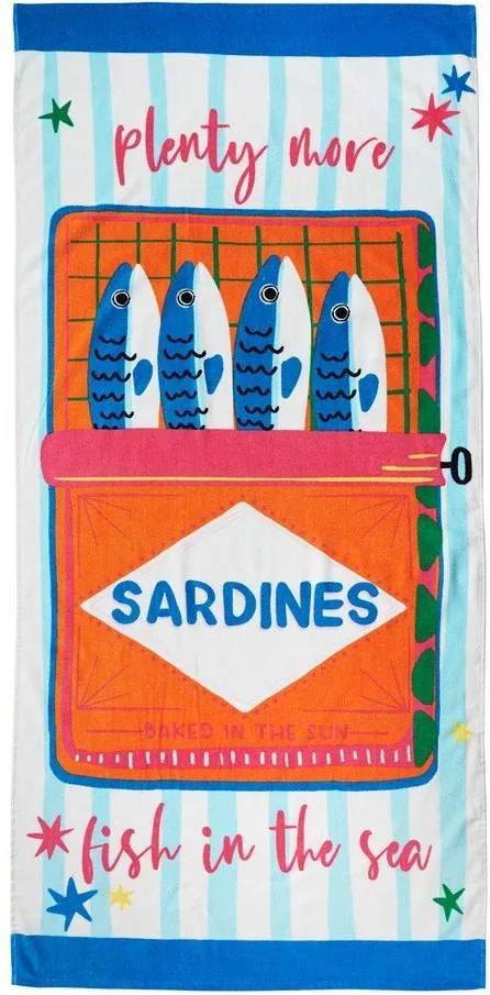 Bawełniany ręcznik plażowy 76x160 cm Sardines – Catherine Lansfield