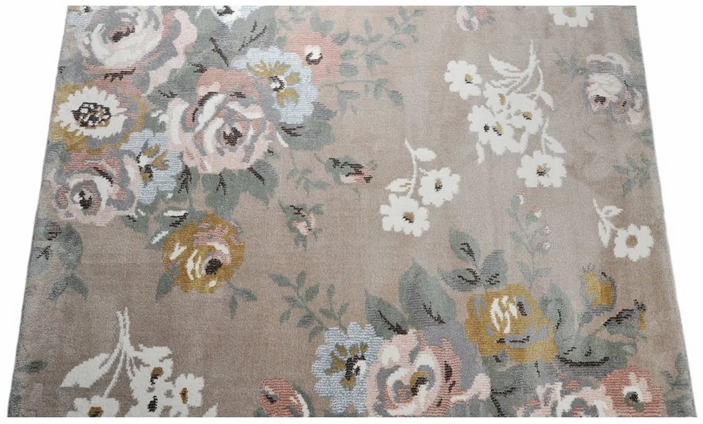 Dywan nowoczesny Pleasure Kwiaty beżowy 160 cm x 230 cm