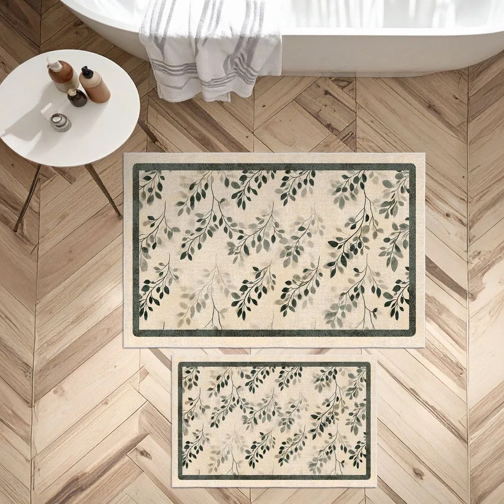 Beżowe dywaniki łazienkowe zestaw 2 szt. 60x100 cm – Foutastic